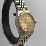 ROLEX Lady Oyster Perpetual 26 mm Champagne Dial 67243 Diamond Dial Full-Set