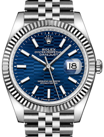 ROLEX Datejust 36 126234 "Motif bleu" Full-Set