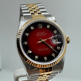 ROLEX Datejust 16013 36 mm Red Vignette Jubilee