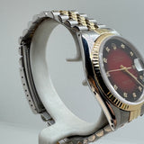 ROLEX Datejust 16013 36 mm Red Vignette Jubilee