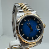 ROLEX Datejust 16013 36 mm Blue Vignette Jubilee