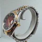 ROLEX Datejust 16013 36 mm Red Vignette Jubilee