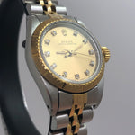 ROLEX Lady Oyster Perpetual 26 mm Champagne Dial 67243 Diamond Dial Full-Set