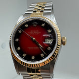 ROLEX Datejust 16013 36 mm Red Vignette Jubilee