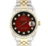 ROLEX Datejust 16233 36 mm Red Vignette Jubilee | BBA-WATCH.COM