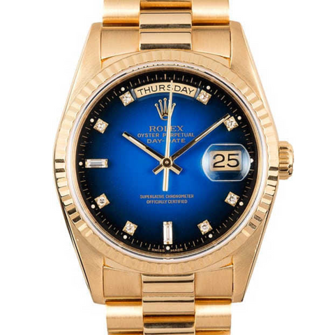 ROLEX Day-Date 36 mm 18238 18K Yellow Gold Vignette Dial | BBA-WATCH.COM