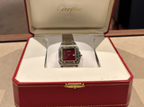 CARTIER Santos Carré 2961 Burgundy Automatic 29 mm