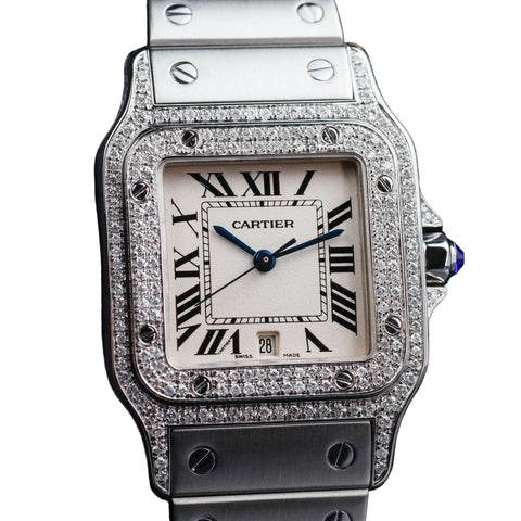 CARTIER Santos Galbée Natural Diamonds Customization W20060D6 | BBA-WATCH.COM