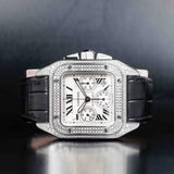 CARTIER Santos 100 XL Chronographe avec Diamants Naturels Personnalisation W20090X8
