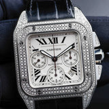 CARTIER Santos 100 XL Chronographe avec Diamants Naturels Personnalisation W20090X8