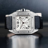 CARTIER Santos 100 XL Chronograph with Natural Diamonds Customization W20090X8
