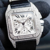 CARTIER Santos 100 XL Chronograph with Natural Diamonds Customization W20090X8