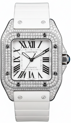 CARTIER Santos 100 Diamants Naturels Personnalisation W20122U2 | BBA-WATCH.COM