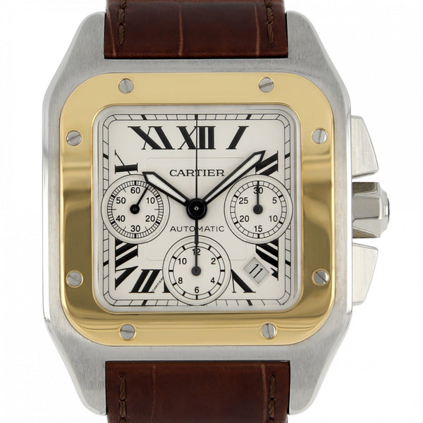 CARTIER Santos 100 XL Chronograph Gold Steel BS WATCH.FR BBA WATCH