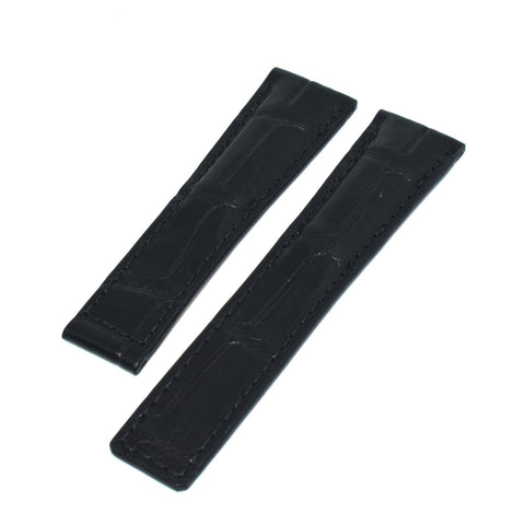 22/20 mm crocodile strap for BREITLING and TAG Heuer folding clasp