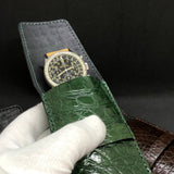 Etui de voyage pour 1 montre - cuir de crocodile | VERT