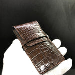 Etui de voyage pour 1 montre - cuir de crocodile | CHOCOLAT